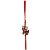Red Enamel Lucky Lion Keyrings Key Chains Rings Holder Purse Bag For Women Men