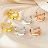 ZFSILVER S925 Silver Double C Diamond-set Earrings for Women