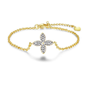 Zricon Flower Charm Bracelet Butterfly Love Wrist Jewelry