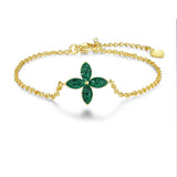 Zricon Flower Charm Bracelet Butterfly Love Wrist Jewelry