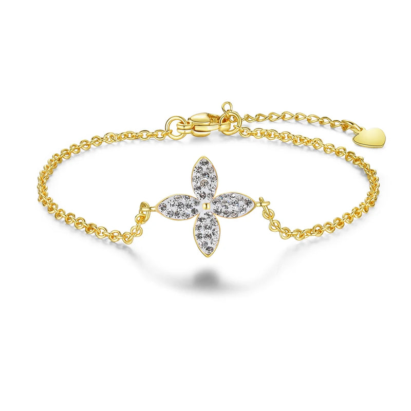 Zricon Flower Charm Bracelet Butterfly Love Wrist Jewelry