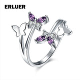Adjustable Butterfly Crystal Wedding Ring