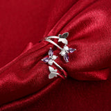 Adjustable Butterfly Crystal Wedding Ring