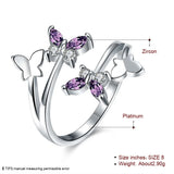 Adjustable Butterfly Crystal Wedding Ring