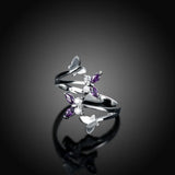 Adjustable Butterfly Crystal Wedding Ring