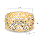 Heart Pattern Hollow Cuff Wide Bangle For Women Party Jewelry Pulseras Gift