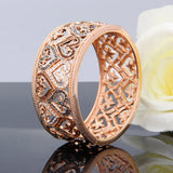 Heart Pattern Hollow Cuff Wide Bangle For Women Party Jewelry Pulseras Gift