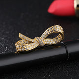 CZ Bowknot Wedding Band Ring for Women Girls