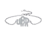 Boho CZ Elephant Women Bracelet Moissanite Wrist Bangle Jewelry