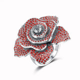 Vintage Flower Wedding Rings Jewelry Big Floral Party Rings Female