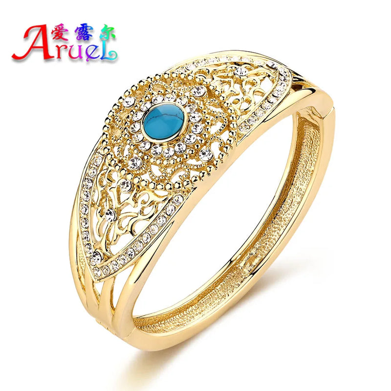 African Crystal Stone Bangle Bracelet for Women