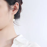 ZFSILVER S925 Silver Hetian Jade Double O Hexagon Earrings