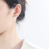 925 Silver Square Shell Earrings for Women