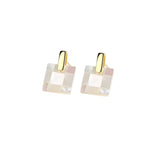 925 Silver Square Shell Earrings for Women