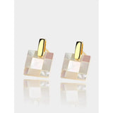 925 Silver Square Shell Earrings for Women