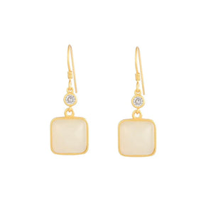 ZFSILVER S925 Silver Hetian Jade Earring with Zircon for Women