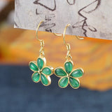 ZFSILVER 925 Silver Fresh Hetian Chalcedony Flower Earrings