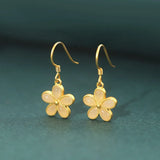 ZFSILVER 925 Silver Fresh Hetian Chalcedony Flower Earrings