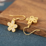 ZFSILVER 925 Silver Fresh Hetian Chalcedony Flower Earrings