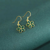 ZFSILVER 925 Silver Fresh Hetian Chalcedony Flower Earrings