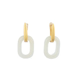 ZFSILVER S925 Silver Hetian Jade Dangle Earrings for Women