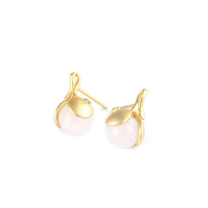 ZFSILVER S925 Silver Hetian Jade Leaf Earrings