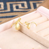 ZFSILVER S925 Silver Hetian Jade Leaf Earrings