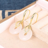 ZFSILVER S925 Silver Hetian Jade Safty Buckle Earrings