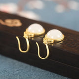ZFSILVER S925 Silver Hetian Jade Drops Cloud Earrings