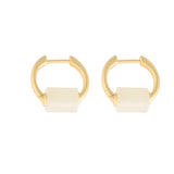 925 Silver Hetian Jade Cylinder Earring Jewelry Women