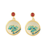 925 Silver Hetian Jade Agate Cloud Earrings for Women