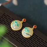 925 Silver Hetian Jade Agate Cloud Earrings for Women