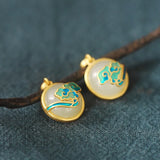 925 Silver Hetian Jade Agate Cloud Earrings for Women