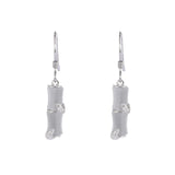 ZFSILVER S925 Silver Round Hetian Jade South Red Agate Opal Bamboo Earrings