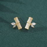 ZFSILVER S925 Silver Hetian Jade Zircon Earrings