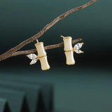 ZFSILVER S925 Silver Hetian Jade Zircon Earrings