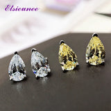 925 Silver Pear Cut Moissanite Citrine Stud Earrings