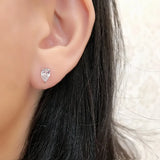 925 Silver Pear Cut Moissanite Citrine Stud Earrings