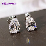 925 Silver Pear Cut Moissanite Citrine Stud Earrings