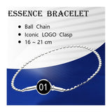 Silver 925 Wrist Signature Clasp Ball Snake Chain Bracelet