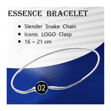 Silver 925 Wrist Signature Clasp Ball Snake Chain Bracelet