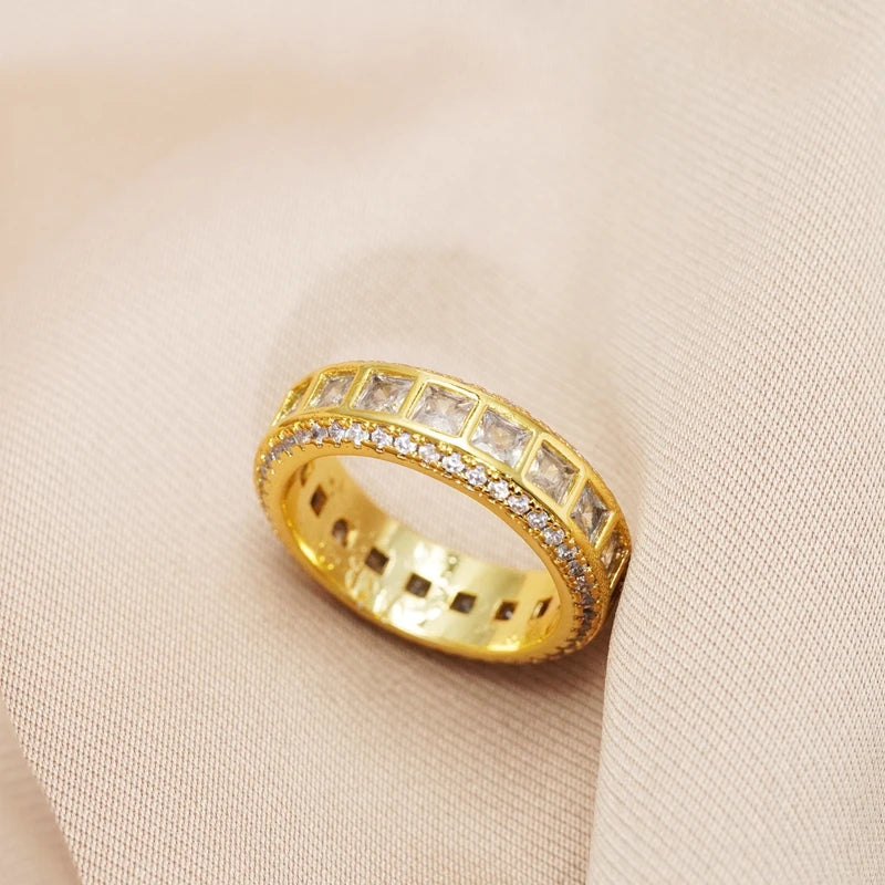 Vintage Gold/Silver Finger Rings for Women Men Eternity Couple Rings