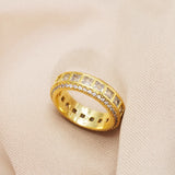 Vintage Gold/Silver Finger Rings for Women Men Eternity Couple Rings