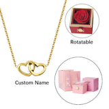 Eternal Rose Box - Engraved Necklace & Real Rose Flower Heart