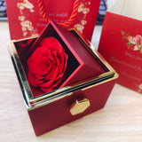 Eternal Rose Box - Engraved Necklace & Real Rose Flower Heart