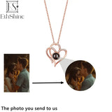 925 Silver Photo Necklace Heart Pendant Memorial Gift For Women