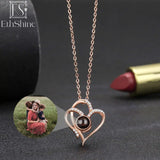 925 Silver Photo Necklace Heart Pendant Memorial Gift For Women