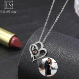 925 Silver Photo Necklace Heart Pendant Memorial Gift For Women