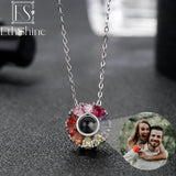925 Silver Photo Projection Necklace Family Pendant