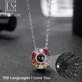 925 Silver Photo Projection Necklace Family Pendant